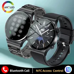 Смотреть Lige 2022 NFC Smart Watch Men Men Bluetooth Call Smart Wwatch Amoled 454*454 Экран Android iOS IOS Sports Fitness Watch бесплатно доставки