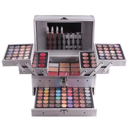 Gloss Allinone Professional Makeup Set Multifunktion Cosmetic Box Eyeshadow Makeup Borstes Lip Gloss Highlight Comestic Kits Case