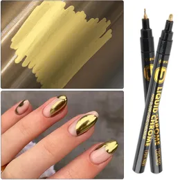 Metalik Altın Oje Su Geçirmez Tırnak Markeri Tasarım Graffiti Çizim Kalem Çizgileri Boyama Jel Manikür Araçları GL704 240106