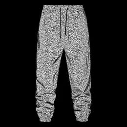 Erkekler pantolon erkek karmaşık çizgiler yansıtıcı jogger sweapantlar harajuku hip hop dans floresan pantolon gece spor festivali rave pantolon yq240108