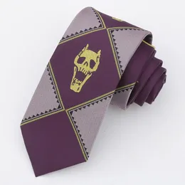 Anime Bizarre Adventure Necktie KILLER QUEEN Kira Yoshikage Skull Neck Tie Halloween Cosplay Costumes Accessories Man Woman 240106