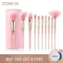 Zoreya marque correcteur mélange pinceaux de maquillage professionnel 10 pièces doux cheveux synthétiques Blush fond de teint ombre à paupières ventilateur brosse