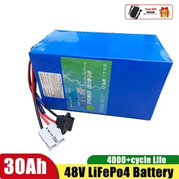 Batterier 48V 20AH 25AH 30AH 35AH 40AH LIFEPO4 LITIUM Batteri med BMS för golfvagn Ebike Scooter Bicycle Snowbike+5A Charger