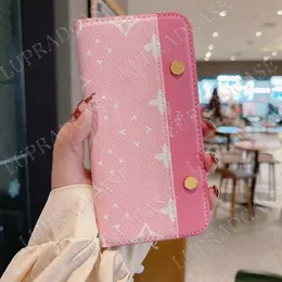 美しいiPhone電話ケース15 14 Pro Maxury L Leathury Card Wallet High Quality Purse 18 17 16 15Pro 13Pro 12Pro 13 12 11ロゴボックスパッキングガールウーマン