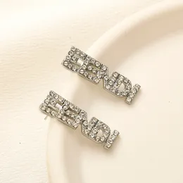 Brand Letter Stud Earring Designer Earring Coloured Diamond Woman Jewelry Accessories Wedding Gift