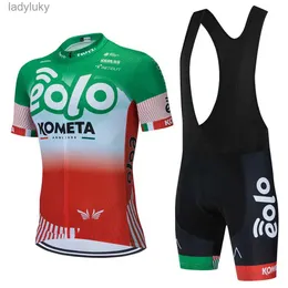 サイクリングジャージーセットサイクリングジャージーセットチームEOLO KOMETA RED MTBレーシングバイク服サマーマウンテン自転車服メンズスポーツマロットCICLISMOL240108