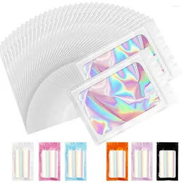 Gift Wrap 100Pcs Packaging Bag Resealable Holographic Bags Moisture-proof Reusable For Coffee Beans Cookies Jewelry