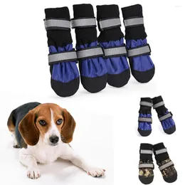 Hundebekleidung 4 teile/satz Winter Haustier Schuhe Wasserdichte Anti-Rutsch-Stiefel Protector Warm Reflektierende Für Mittelgroße Hunde Labrador Husky