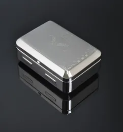 Box012 Gümüş Metal Taşınabilir Doldurulabilir Sigara Tütün Kutusu Kutusu Haddeleme Makinesi Kağıt Happezi Taşırır SHISHA NOKUNA BONG Supplie2761425