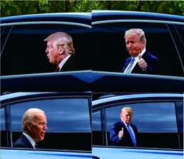 Баннер-флаги 25X32Cm Trump 2024 Автомобильная наклейка Баннер-флаги для вечеринок Президентские выборы в США Наклейки на окна автомобилей из ПВХ Drop Del Dhpk7