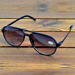 Occhiali da sole Lenti neri Ongezed Doppi Bridge Style Spectacles vedono vicino a Far Progressive Multifocus Reading Occhiali da sole da sole +0,75 a +4