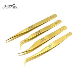 Brushes 100%vetus Mcs Series Golden Colors Premium Beauty Makeup Tweezers for Eyelashes Extension Pinzas Super Precision