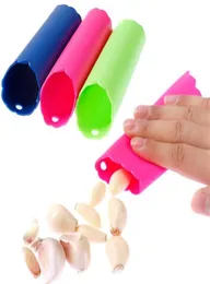 Descascador de silicone colorido fácil descascar tubo alho magia acessórios de cozinha ferramenta ferramentas de cozinha gadget não tóxico silicone alho pe1608793