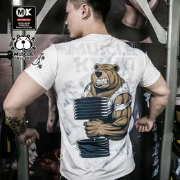 Muskelmordare personlighet kortärmad Muay Thai MMA Summer Boxing Training Judo Fighting 3D Print Breattable Tight Train T t