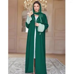 민족 의류 Marocain Abaya 여성 무슬림 히잡 드레스 두바이 터키 터키 Kaftan Kimono 카디건 아랍어 로브 이슬람 맥시 코트 아웃복 라마단