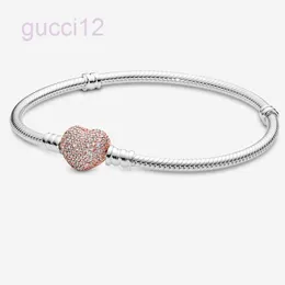 Abalorio al por mayor de 16-21cm, pulsera con botón de corazón de plata 925, cierre de cadena de serpiente, cuentas europeas para dijes, brazalete, joyería Diy PQ4Q