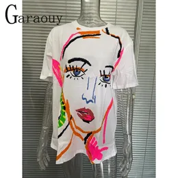 قمصان Garaouy 2022 الصيف Tshirts Cartoon Cartoon Fashion Adhicle ملابس الملابس الرسومية Tshirt Top Lady Print Teee Tshirt Mujer