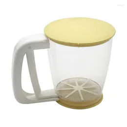 Bakningsverktyg Handhållen kopp mjöl sifter silpulver sikt leveranser med lock droppskepp