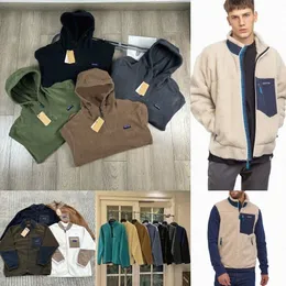 Erkek Tasarımcı Ceketler Polar Varsity Ceketler Kuzu Kaşmir Hoodie Sweatshirts Pullover Kapşonlu Jogger Kadınları Çıkarlar Zipper Retro Winte B91E#