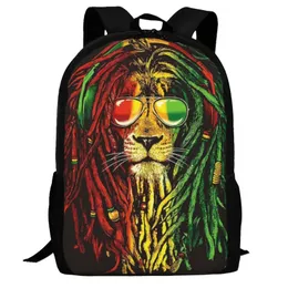 Solglasögon lejonskolans ryggsäck för män kvinnor coola jamaica reggae rasta lion solglasögon bokväska tonåringar pojkar flickor casual dagpack skolväskor