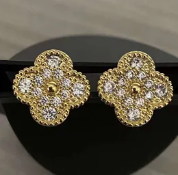 2024 스터드 디자이너 Sier Rose Full Diamond Earrings Gold Black Agate Red Chalcedony Eor Jewelry Gift Earings464654