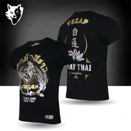 VSZAP MMA Thai Boxing White Lotus Gold Sier Sier Multi Gym Fighter Martial Arts Jujitsu T-shirt Fiess Men