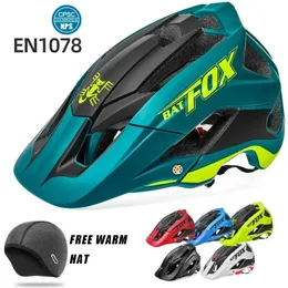 Casco da mountain bike ultraleggero Bat DH Downhill MTB Integralmente modellato Bicicletta da ciclismo Visiera parasole Berretto di sicurezza da uomo 240108