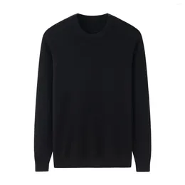 Men's Sweaters Worsted Pure Cashmere Round Neck Double Lift Thick Business Sweater Pullover Cas