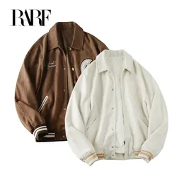 Rarf Mäns American Vintage Suede Baseball Clothing Jacket Coat Men's Top 240106