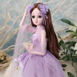 60 cm de boneca de princesa linda com roupas de vestido 13 BJD 20 Joint Golden Hair Beauty Fashion Toys Girls Presente 240108