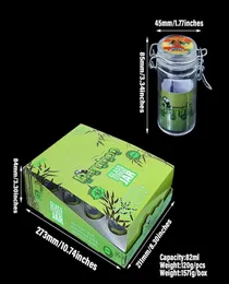 Honeypuff Barattoli ermetici a prova di odore Contenitore per erbe Bottiglia in metallo sigillato 82ml Barattolo di tè Scatole portaoggetti portatili per tabacco P4130992
