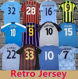 98 99 00 11 12 125Jahre KUN AGUERO TOURE YAYA BALOTELLI Retro Herren-Fußballtrikots SILVA TEVEZ TOURE ANELKA DZEKO DE JONG KOMPANY 07 08 Home Away 3rd Fußballtrikots