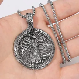 قلادات قلادة عتيقة Viking Compass Tree of Life Charm Necklace Christmas Gift