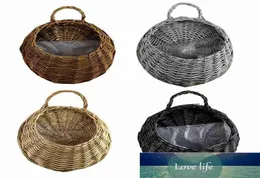 Cesta de flores de parede para jardim, tamanho grande, feito à mão, rattan, rústico, pássaros, ninho, cesta de vime, pendurar cesta7329486