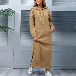 Robes décontractées Femmes Sweat-shirt à capuche Robe Pull à capuche Femme Automne Hiver avec pour