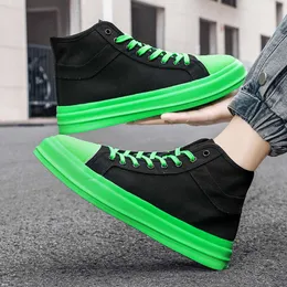 Nya modemän High Top Sneakers Storlek 36-46 Handring av dukskor för lägenheter Casual sneaker Espadrilles Men Basket Homme