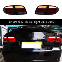 För Mazda 6 LED-bakljus 03-15 Streamer Turn Signal Brake Reverse Parking Running Taillight Assembly Baklampan Biltillbehör