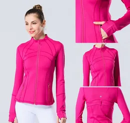 Lu Lu Lemons Yoga Lycra Kvinnor Definiera träningsport Coat Fiess Jacket Sport Snabbt Dry ActiveWear Top Solid Zip Up Sweatshirt Sportwear Hot Se Fie