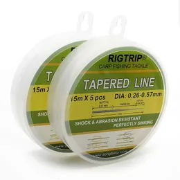 15 m * 5 Stück Karpfenangeln Subline Tapered Shock Leaders Line Power Cast für Casting Protector 240108