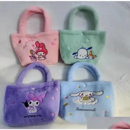 Handbags Ins Fluffy Cinnamoroll Kuromi P Handbag Girl Cute Soft Accessories Messenger Bag Girls Birthday Gift 28X20Cm Drop Delivery Ba Dhu2A