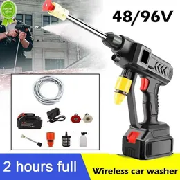 Pump New 60bar High Pressure Car Washer Water Gun 300w Portable Pressure Washer Cordless Car Washing Machine Cleaner Adjustable Nozzle