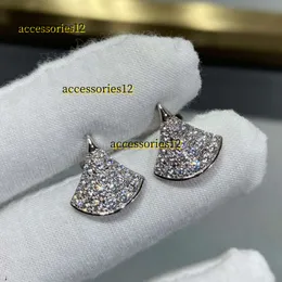 Ohrstecker Designerschmuck Luxusschmuck 2024 Ohrstecker Damen Fächerförmiger Rock Geometrischer Stil Ohrringe Diamanten Kleiner Rock Weiblich Eleganter Schmuck Valentinstag