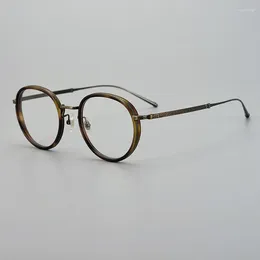 Occhiali da sole Montature Marca italiana Occhiali da vista in acetato di titanio Telaio Uomo Donna Vintage Rotondo Miopia Ottica 2024 RLT5911 Occhiali da vista