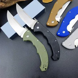 Knife EDC C/S 21ttl Talwar Folding Knife S35VN Satin Plain Släping Point Blade G10 Handtag Taktiskt utomhus självförsvar Hunt Tool