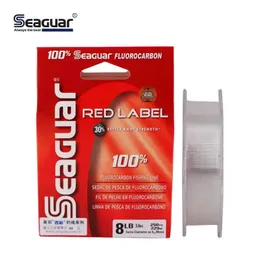 오리지널 낚시 라인 빨간색 라벨 6LB-12LB 100% 플루오로 카본 낚시 라인 240108