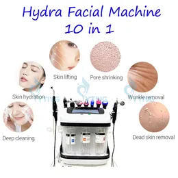 10 I 1 Hydra ansiktsmikrodermabrasion Machine Auqa Peel Ansiktsskötsel Skin Rengöring Black Head Borttagning