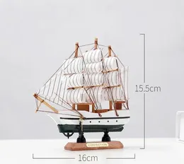 Artesanato para a vela de vela suave estilo veteragem de ornamentos mediterrâneos ornamentos pequenos modelos criativos de barcos artesanato de barco de barcos de madeira de madeira