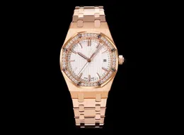 8F 77350 77351 Hela automatiska mekaniska kvinnors klockdiameter 34mm med 5800 automatisk kedjerörelse Rose Gold Penduo Sapphire Mirror