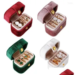 Jewelry Pouches Bags Compact Box Portable Small Display Travel Case Earring Holder T8De Drop Delivery Packing Otdtv