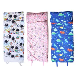 Спальный мешок для малышей с подушкой и хлопковым одеялом, мягкий для детей дошкольного возраста, дорожный коврик для сна, постельное белье для мальчиков и девочек, детский спальный мешок 240108